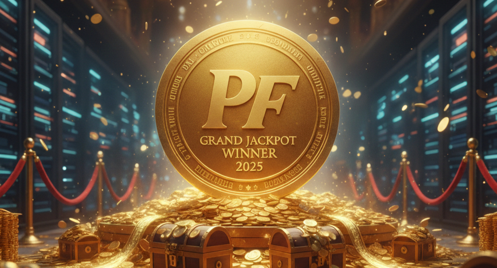 Medal showing PlayFame GC Grand Jackpot winner