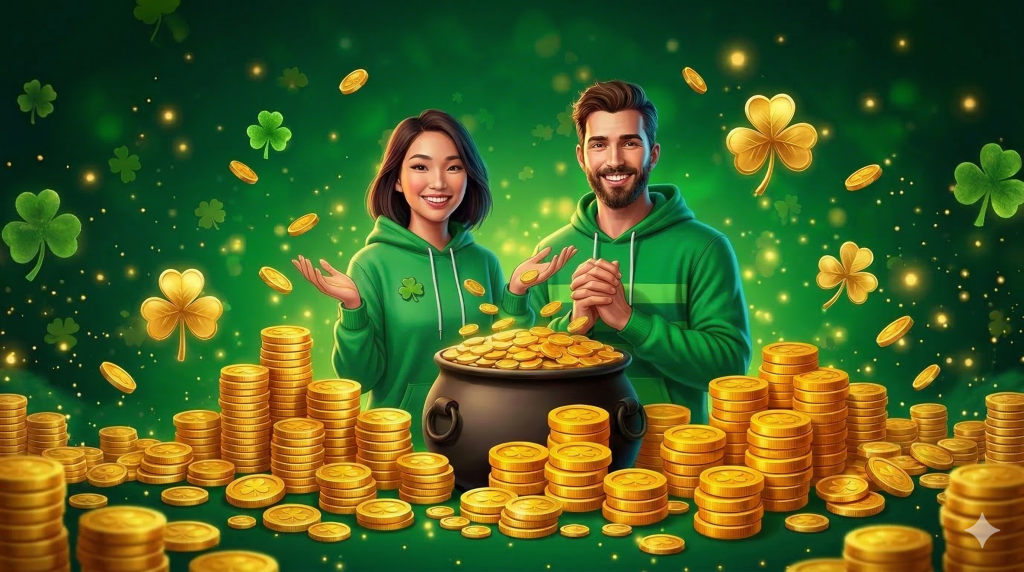 PlayFame St Patrick's Day refer a friend promo